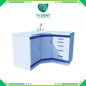 Hình ảnh tủ góc chữ L RD-TG 01 thiết kế tối ưu không gian lưu trữ nội thất nha khoa do TV DENT sản xuất