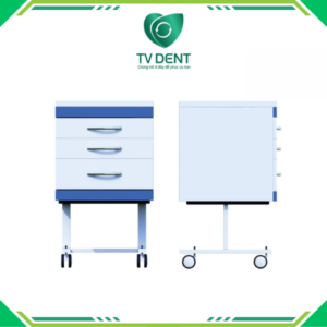 Hình ảnh tủ nha di động RD-TDD 03 với thiết kế bánh xe linh hoạt, nhiều ngăn tiện dụng cho phòng khám nha khoa do TV DENT sản xuất