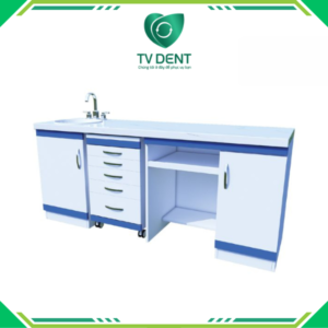 Hình ảnh tủ nha cố định RD-TN 03 thiết kế hiện đại, tối ưu lưu trữ dụng cụ nha khoa và đảm bảo tính thẩm mỹ do TV DENT sản xuất