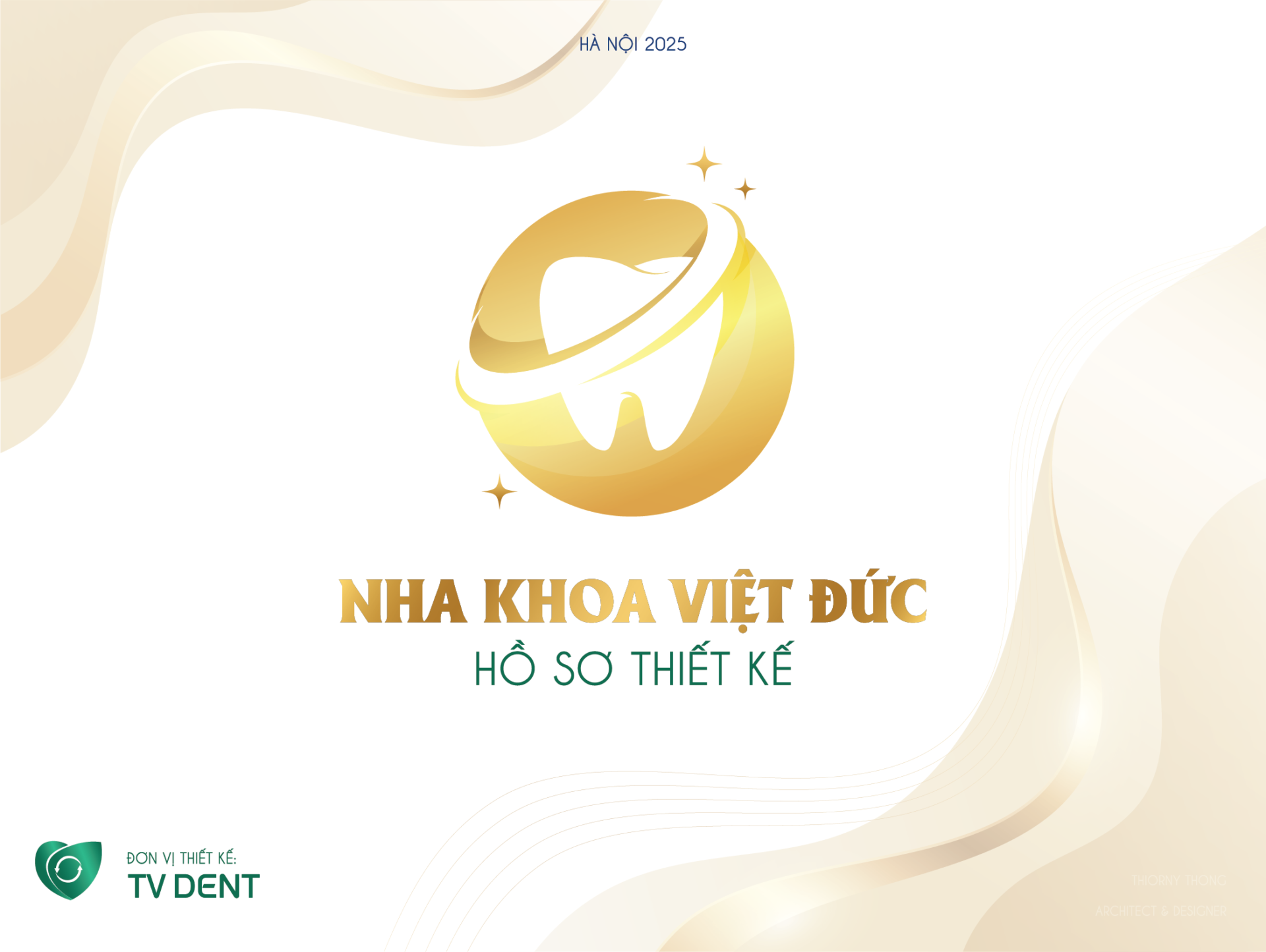 Hình ảnh hồ sơ thiết kế nha khoa Việt Đức với bản vẽ bố trí không gian và thiết bị phòng khám do TV DENT thực hiện