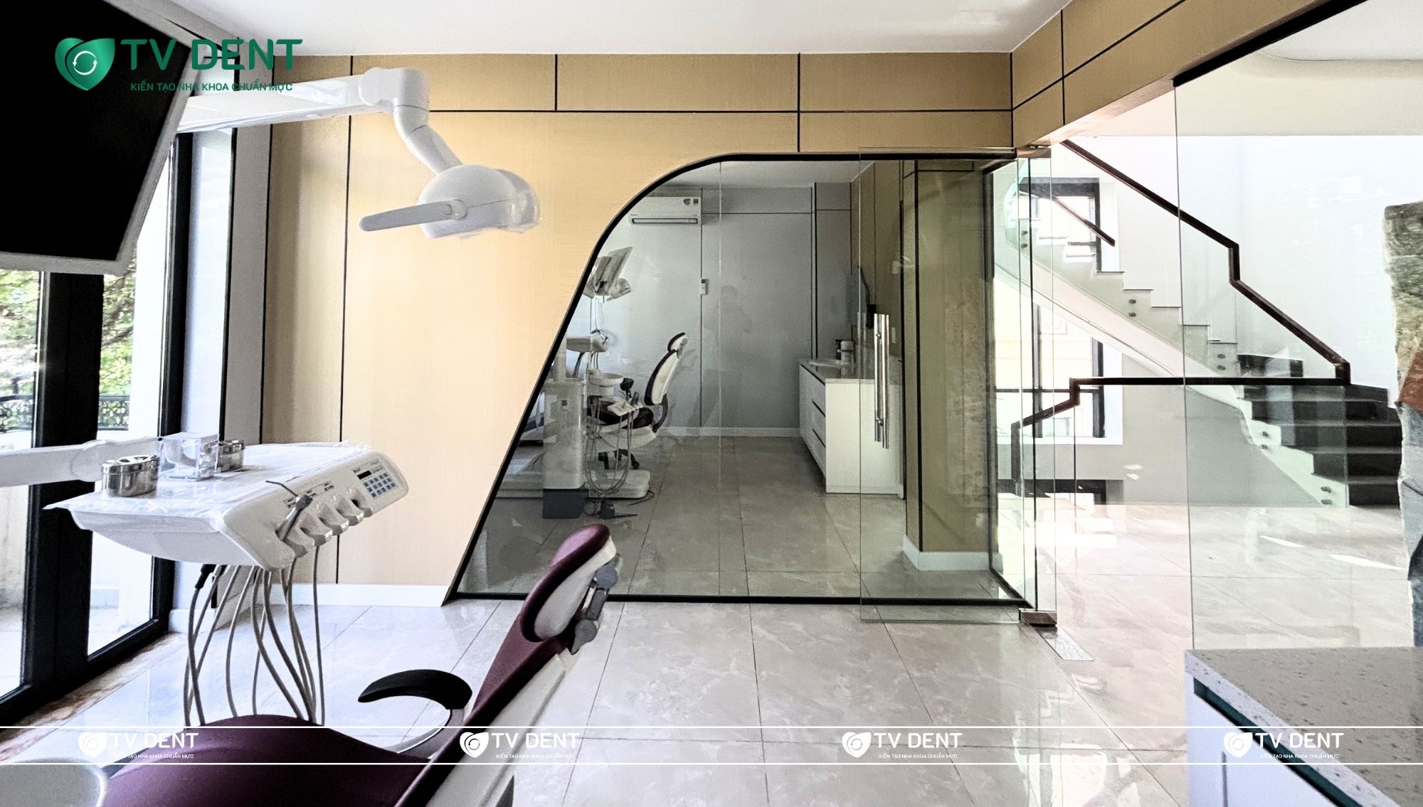 Một phòng khám nha khoa tách biệt với kích thước chuẩn bộ y tế TVDENT đã bàn giao