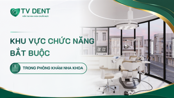 Ảnh banner giới thiệu các khu vực chức năng bắt buộc trong phòng khám nha khoa TV DENT